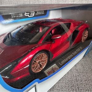 MAISTO 1:18 Diecast Model Car Special Edition Lamborghini Sian FKP 37 Color Red